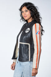 Women's 24H Le Mans Malia black ecru leather jacket